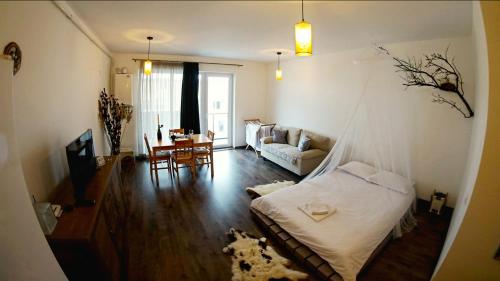 Χώρος καθιστικού στο Cluj City Iris Appartment