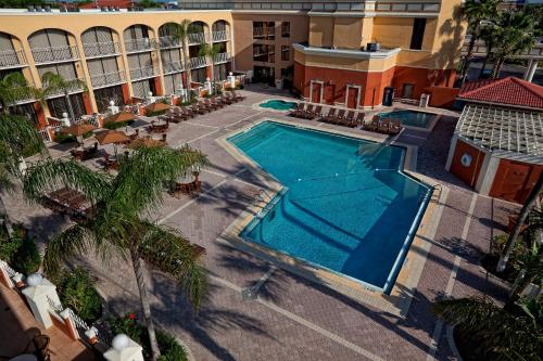 an overhead view of a swimming pool at a hotel at Westgate Towers Resort in Orlando