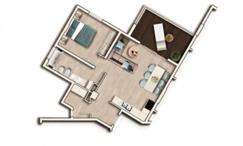 a rendering of a floor plan of a house at Feel-good-oasis in Playa Paraiso