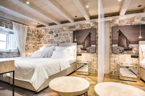 מיטה או מיטות בחדר ב-Villa 5db