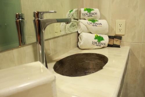 Koupelna v ubytování Hotel Los Pinos