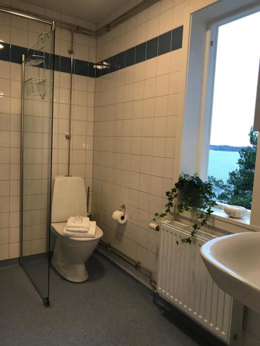 Koupelna v ubytování Sjövillan B&B