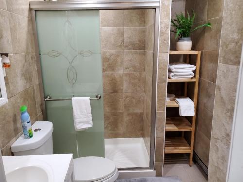 Studio B on Atlantic Ave tesisinde bir banyo