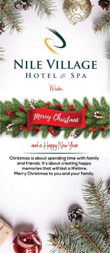 a flyer for a nie village hotel and spa merry christmas at Nile Village Hotel & Spa in Jinja