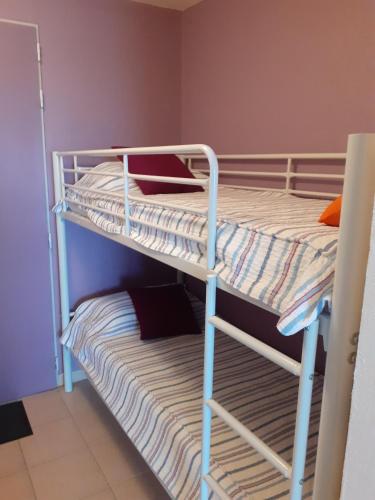 une chambre avec deux lits superposés dans l'établissement Studio cabine Thalacap Vue mer, à Banyuls-sur-Mer