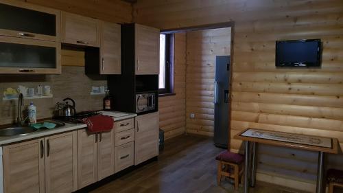 Una cocina o cocineta en Котедж ВІКТОРІЯ