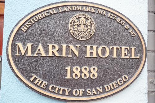 a sign for a marin hotel on a building at Kasa Gaslamp Quarter San Diego in San Diego