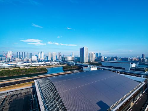 a view of a city from the top of a building at Far East Village Hotel Tokyo Ariake in Tokyo
