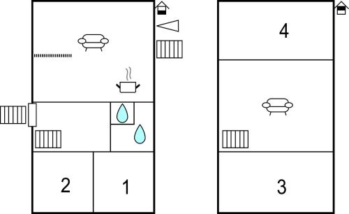 two diagrams of a laboratory with the number of neutrons at Four-Bedroom Holiday Home In Killeberg in Killeberg