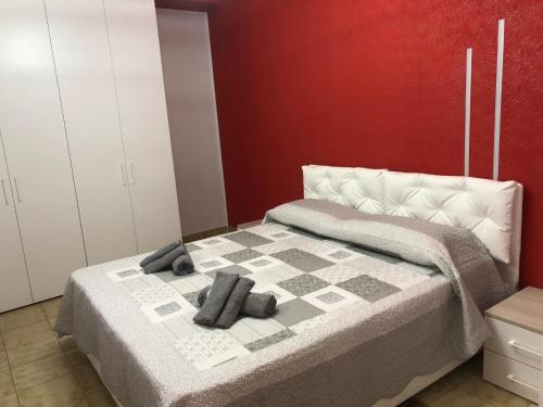 Krevet ili kreveti u jedinici u okviru objekta Holiday house in Lungomare Tysandros Giardini Naxos