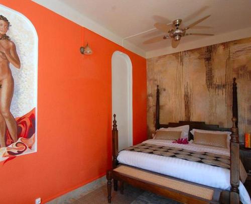 Postel nebo postele na pokoji v ubytování Habitation du Comté