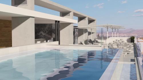 a rendering of a swimming pool at a hotel at Senator Cala Millor in Cala Millor