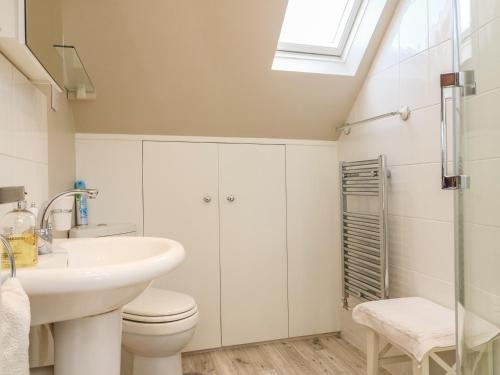 a bathroom with a sink toilet and a skylight at Temple Mews in Stow on the Wold