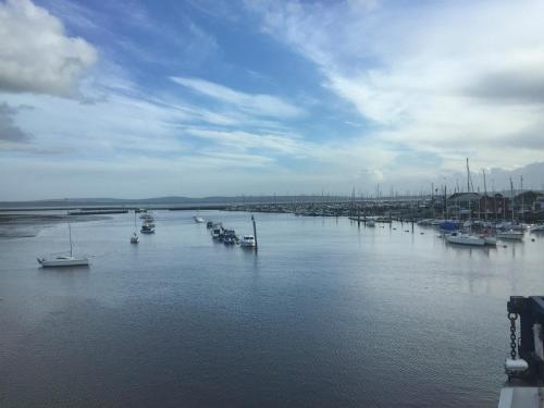 a group of boats in a marina on the water at Starboard Light in Lymington