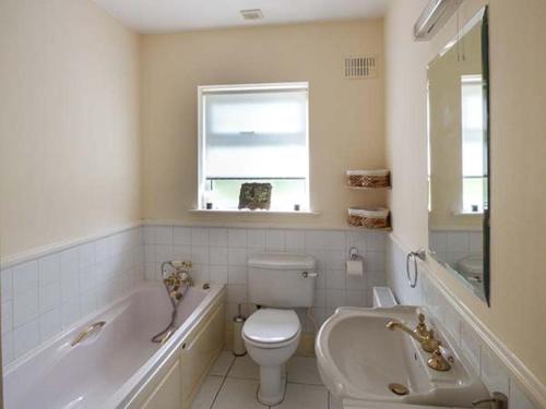 a bathroom with a tub and a toilet and a sink at The Sanctuary in Killavullen