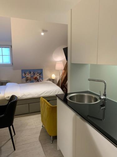 Kuchyň nebo kuchyňský kout v ubytování smartroom The Residence la Cittadella Baden