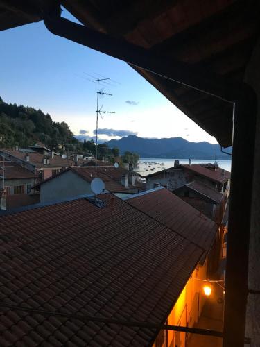 a view of the water from the roof of a building at Ballatoio Apartment by the Lake in Lesa