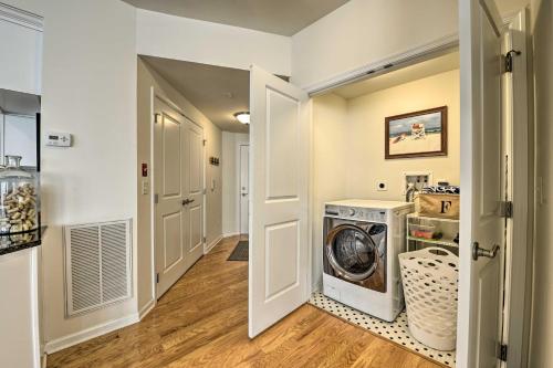 a laundry room with a washer and dryer at Seaside Heights Beach Condo, Walk to Boardwlk in Seaside Heights