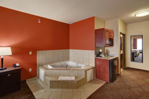 A bathroom at Holiday Inn Express Hotel and Suites Altus, an IHG Hotel