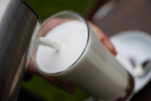 a close up of a white cup with a handle at Residence Kahn in Santa Maddalena in Casies