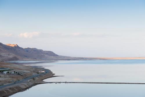 an aerial view of a body of water at David Dead Sea Resort & Spa in Ein Bokek