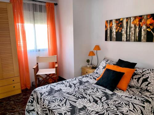 Cama o camas de una habitación en Apartamento diáfano y luminoso en Onil