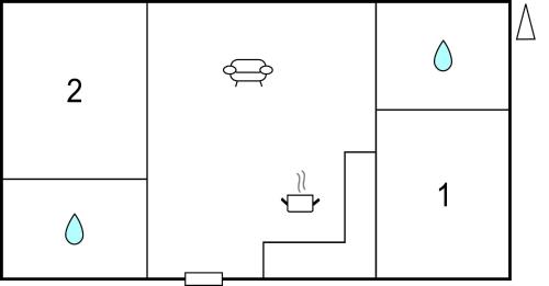 ヴィデ・サンデにあるBeautiful Home In Hvide Sande With 2 Bedrooms, Wifi And Indoor Swimming Poolの二つの異なる液体の反応の回路図
