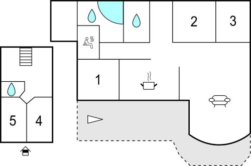 schema a di blocco di un blocco di una casa di Amazing Home In Farsund With House Sea View a Lindland