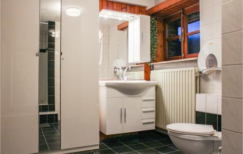 La salle de bains est pourvue d'un lavabo et de toilettes. dans l'établissement Pet Friendly Home In Simpelveld With Outdoor Swimming Pool, à Simpelveld