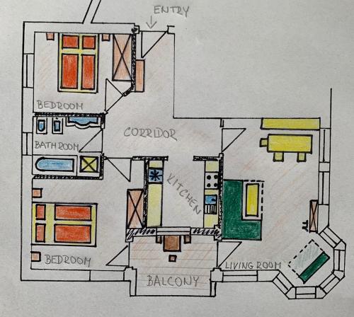 a drawing of a floor plan of a house at Obereggen - Anna in Eggen