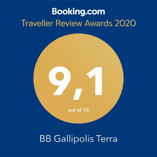een gele cirkel met de tekst reisrecensieprijzen bij BB Gallipolis Terra in Gallipoli