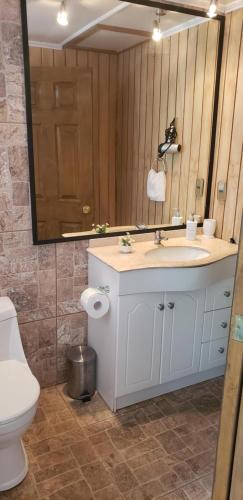 Koupelna v ubytování Turismo del Bosque