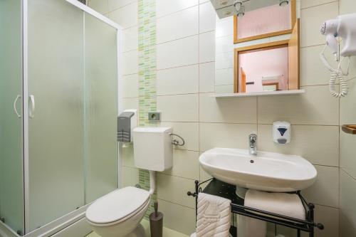 a bathroom with a toilet and a sink at Apartments Didan in Cavtat
