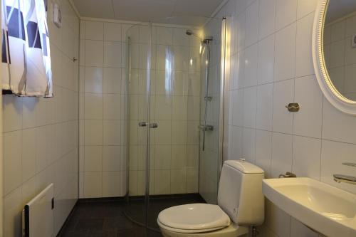 Koupelna v ubytování Toftenes Sjøhuscamping