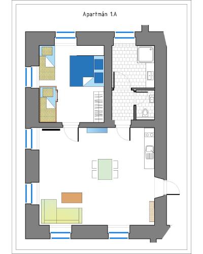 a floor plan of the apartmentira ja at Stará Škola Hedeč in Králíky