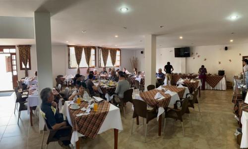 ห้องอาหารหรือที่รับประทานอาหารของ Hotel Abadias De Zapatoca