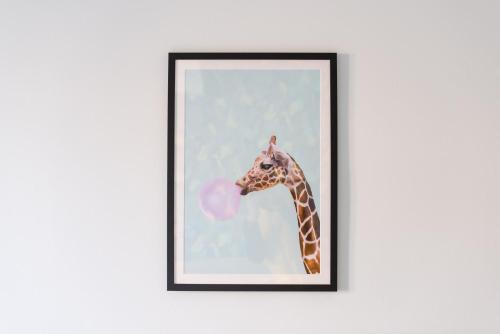 a drawing of a giraffe on a wall at Hotel Aria in Nice
