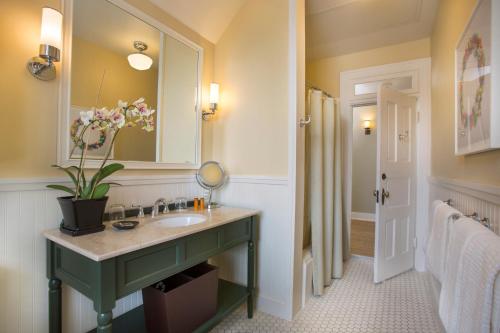 a bathroom with a sink and a mirror at Cavallo Point in Sausalito