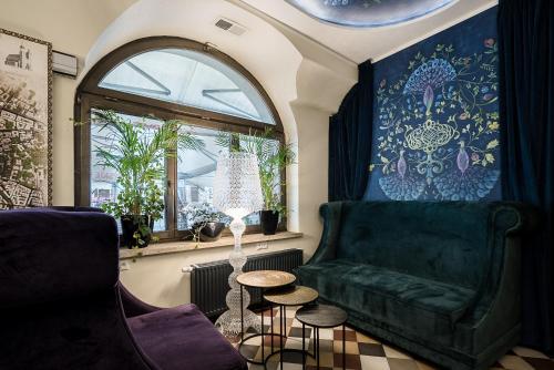 Χώρος καθιστικού στο Hotel Ester