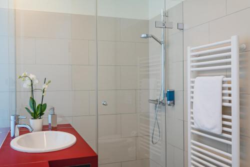 Koupelna v ubytování Hotel Am Leinritt