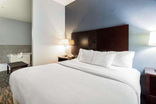 a large white bed in a hotel room at Motel 6-Mineral Wells, TX in Mineral Wells