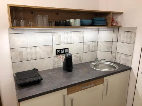 Kuchyň nebo kuchyňský kout v ubytování IL-LAK Apartman