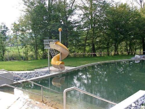 un tobogán en medio de una piscina de agua en Europapark C7 2-4p, en Lichtenau