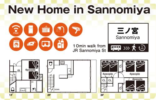 Plano de LN05 New Home in Sannomiya with Own Car Park