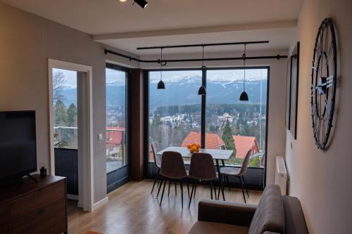 Istumisnurk majutusasutuses Panorama800 - Apartamenty Cameo Szklarska Poręba