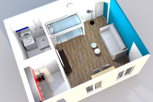 a rendering of a floor plan of a room at Studio POP DESIGN in Milly-la-Forêt