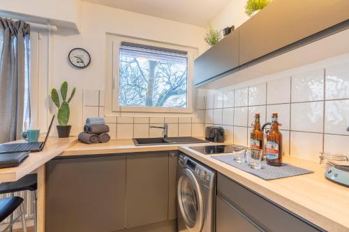 Η κουζίνα ή μικρή κουζίνα στο Cosy Studio 110 - Chambéry centre - Stationnement - Gare