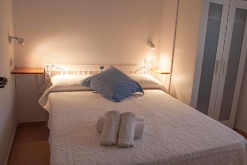 1 dormitorio con 1 cama con 2 toallas en Casa Javier, en Bisaurri