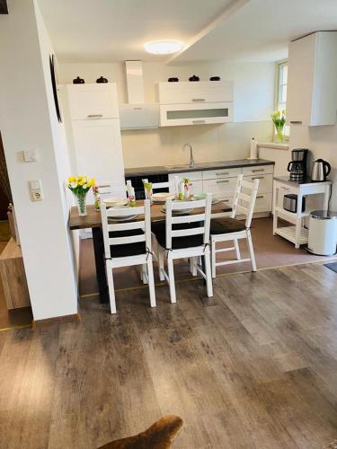 Kuchyň nebo kuchyňský kout v ubytování Wunderschöne Ferienwohnung in Schwerin
