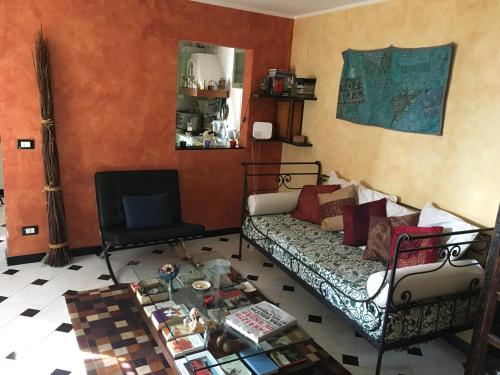 Ένα ή περισσότερα κρεβάτια σε δωμάτιο στο Romantic Sea View Flat in Genova